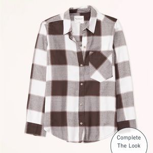 Abercrombie&Fitch Relaxed Brown Plaid Flannel